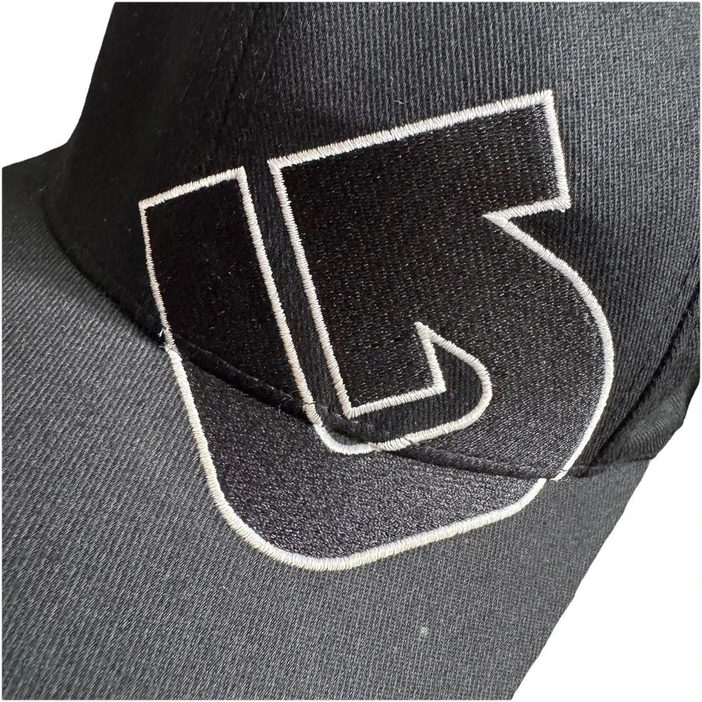 Burton Snowboard Slidestyle Flexfit Baseball Hat One Size True Black White Logo - Picture 2 of 6